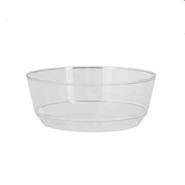 14 Oz. Round Clear and Silver Plastic Bowls | 10 Pack
