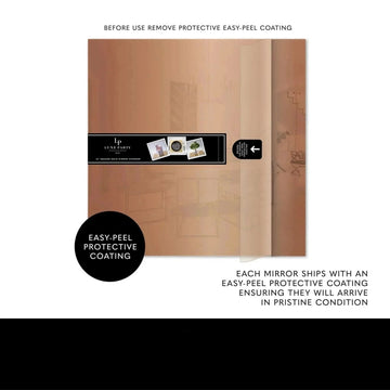 12" Bronze Square Light Weight Mirror Charger Plate | 6 Charger