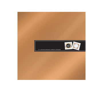 12" Bronze Square Light Weight Mirror Charger Plate | 6 Charger