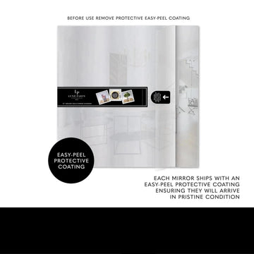 12" Silver Square Light Weight Mirror Charger Plate | 6 Chargers