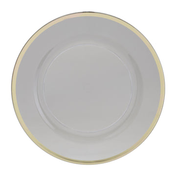 13" Clear and Gold Plastic Charger Plate | 1 Charger