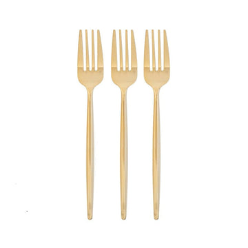 Luxe Party NYC Chic Forks Solid Round Gold Forks | 20 Pieces