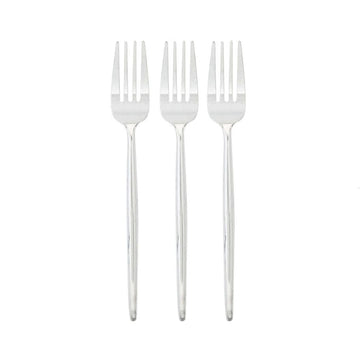 Luxe Party NYC Chic Forks Solid Round Silver Forks | 20 Pieces