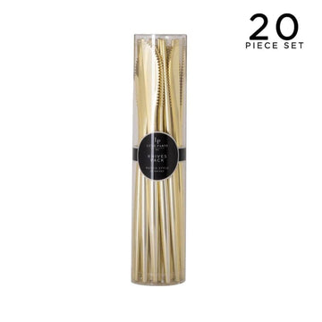 Luxe Party NYC Chic Knives Solid Round Gold Knives | 20 Pieces