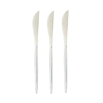 Luxe Party NYC Chic Knives Solid Round Silver Knives | 20 Pieces