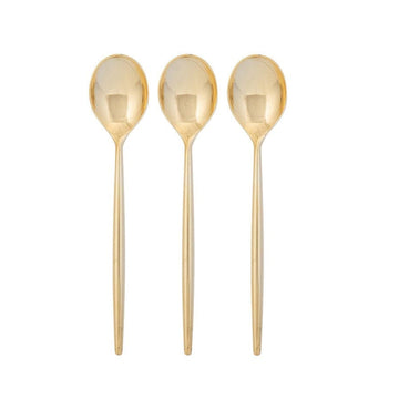 Luxe Party NYC Chic Spoons Solid Round Gold Spoons | 20 Pieces