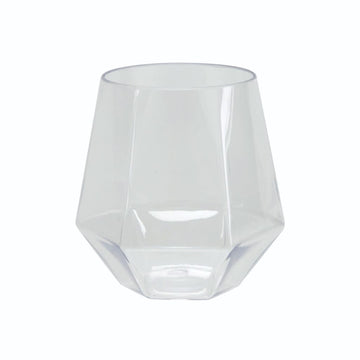 Upscale HEX Clear 12 Oz. Plastic Wine Goblets | 6 Cups