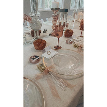 Upscale Round Rose Plastic Wine Cups | 4 Cups