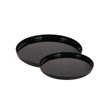Round Black Walled Plastic Plates