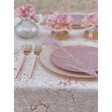 Round Mauve and Gold Plastic Plates | 10 Pack